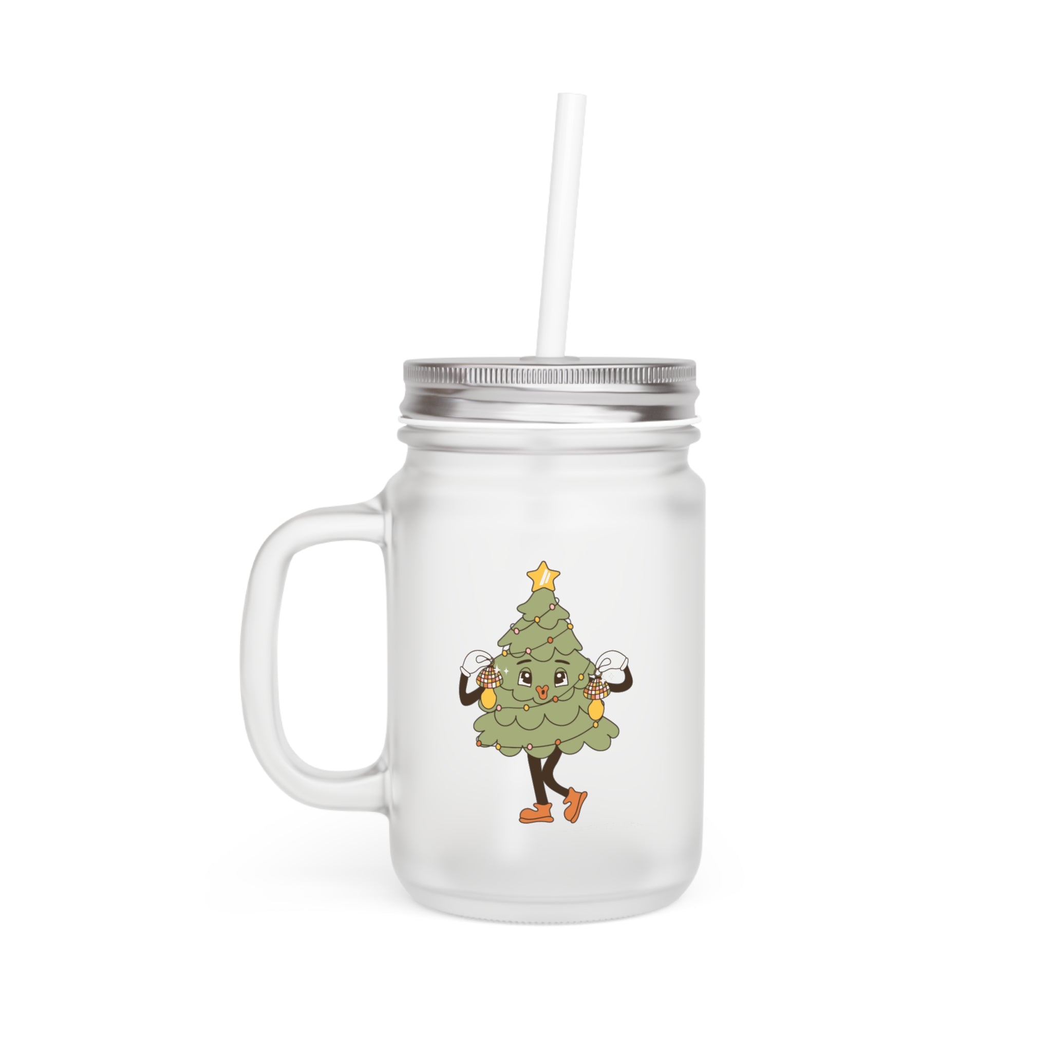 Let's Get Lit Christmas Mason Jar with Straw
