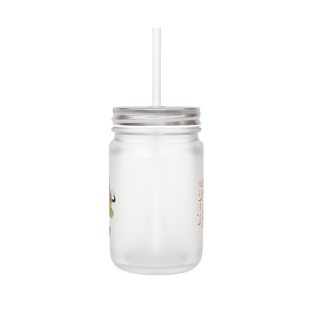 Let's Get Lit Christmas Mason Jar with Straw