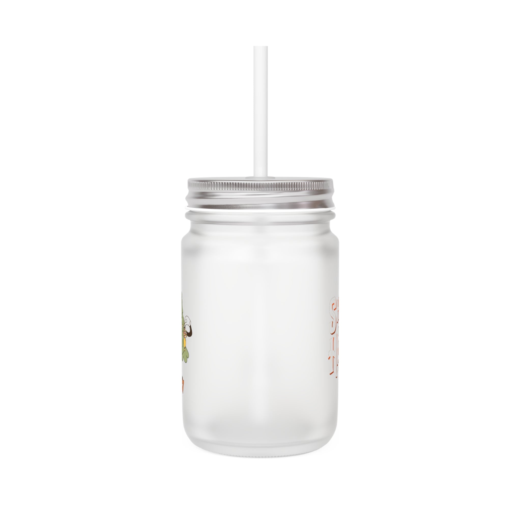 Let's Get Lit Christmas Mason Jar with Straw
